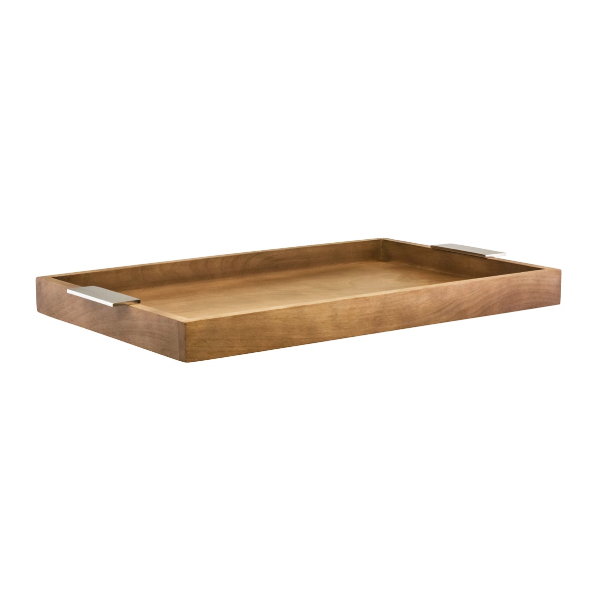 Room Service Tray Light Mango Wood with Aluminium Handles 620x400x50mm