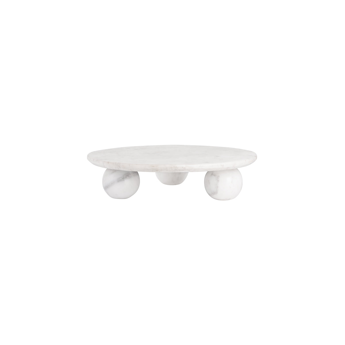 Serve White Marble Round Board with Large Round Feet 350x85mm