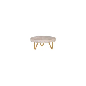 Serve Whitewash Mango Wood Round Display Stand Metal Legs 200x90mm