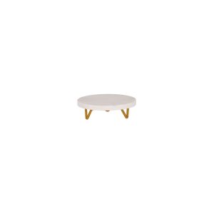 Serve White Marble Round Display Stand Metal Legs 200x55mm