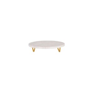 Serve White Marble Round Display Stand Metal Legs 300x55mm