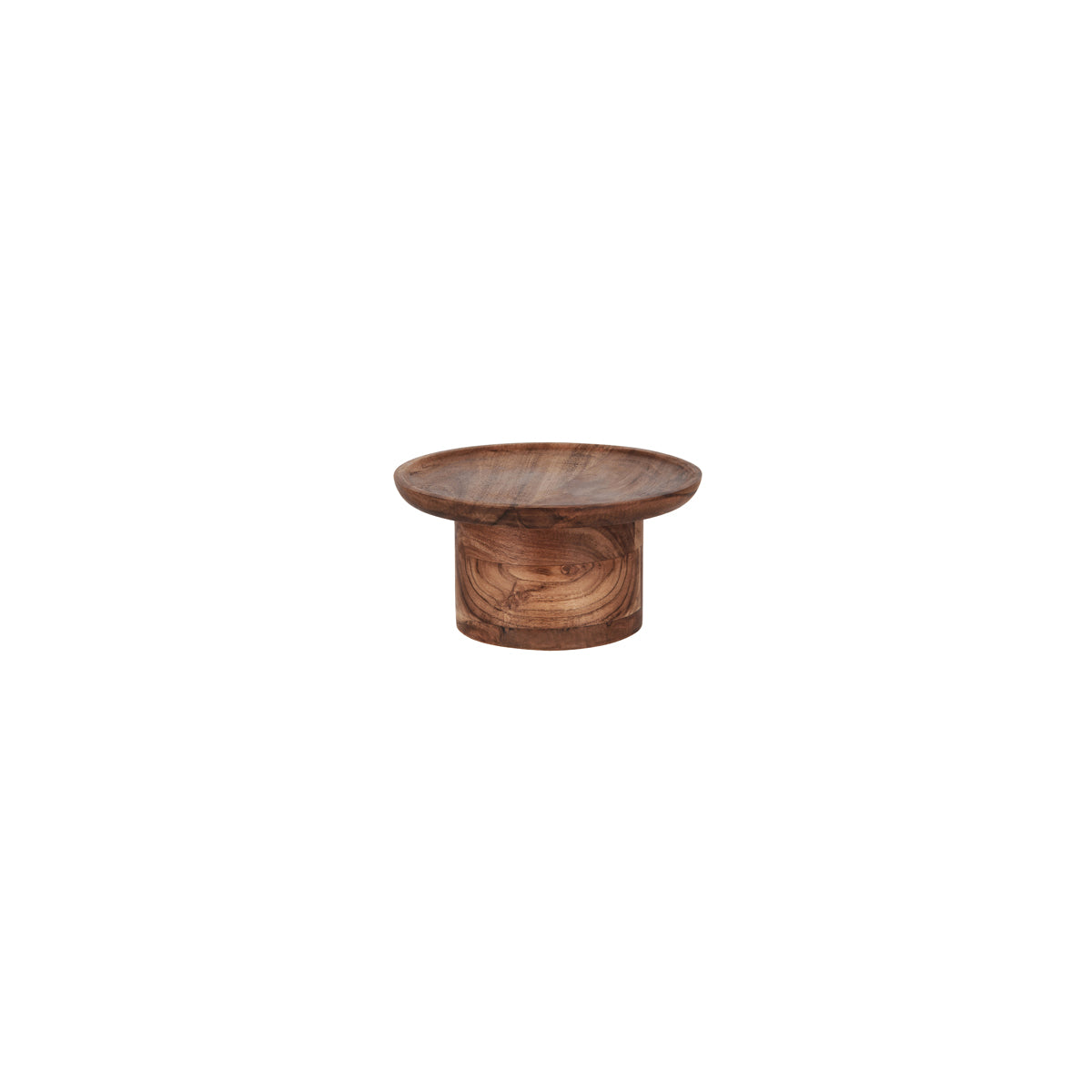 Serve Natural Acacia Round Cake Stand Pilar 200x100mm
