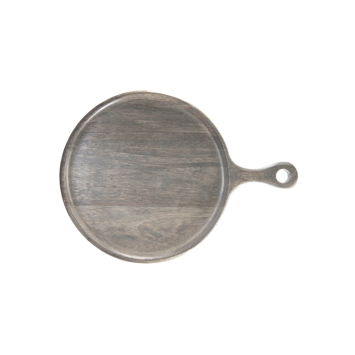 Mango Wood Round Serving Board with Handle Grey 300x15mm
