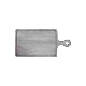 Mango Wood Rectangular Serving Board with Handle Grey 300x200x15mm