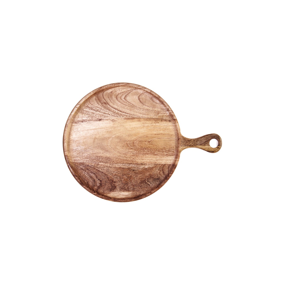 Round Serving Board with Handle Natural 250x15mm