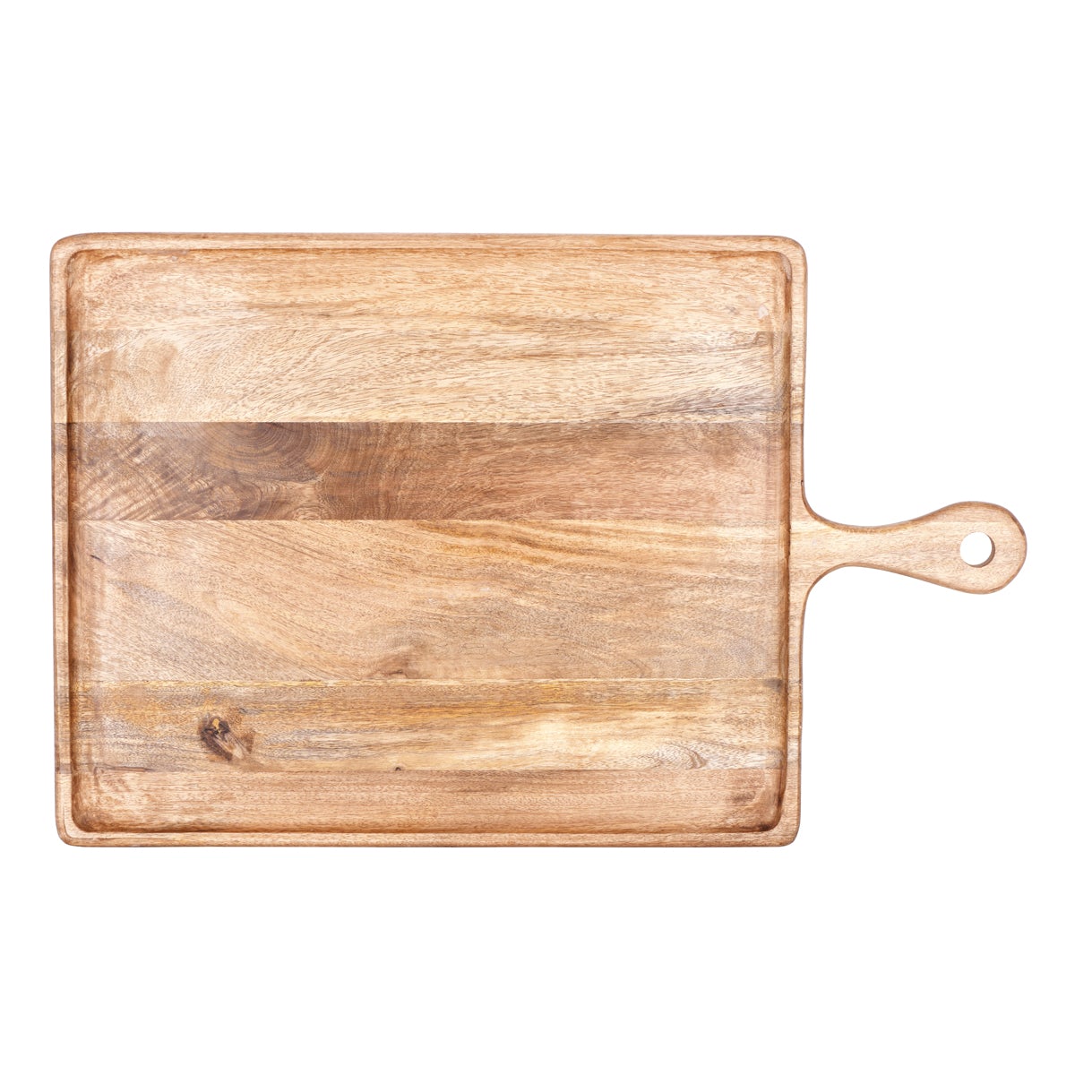 Rectangular Serving Board with Handle Natural 520x440x20mm