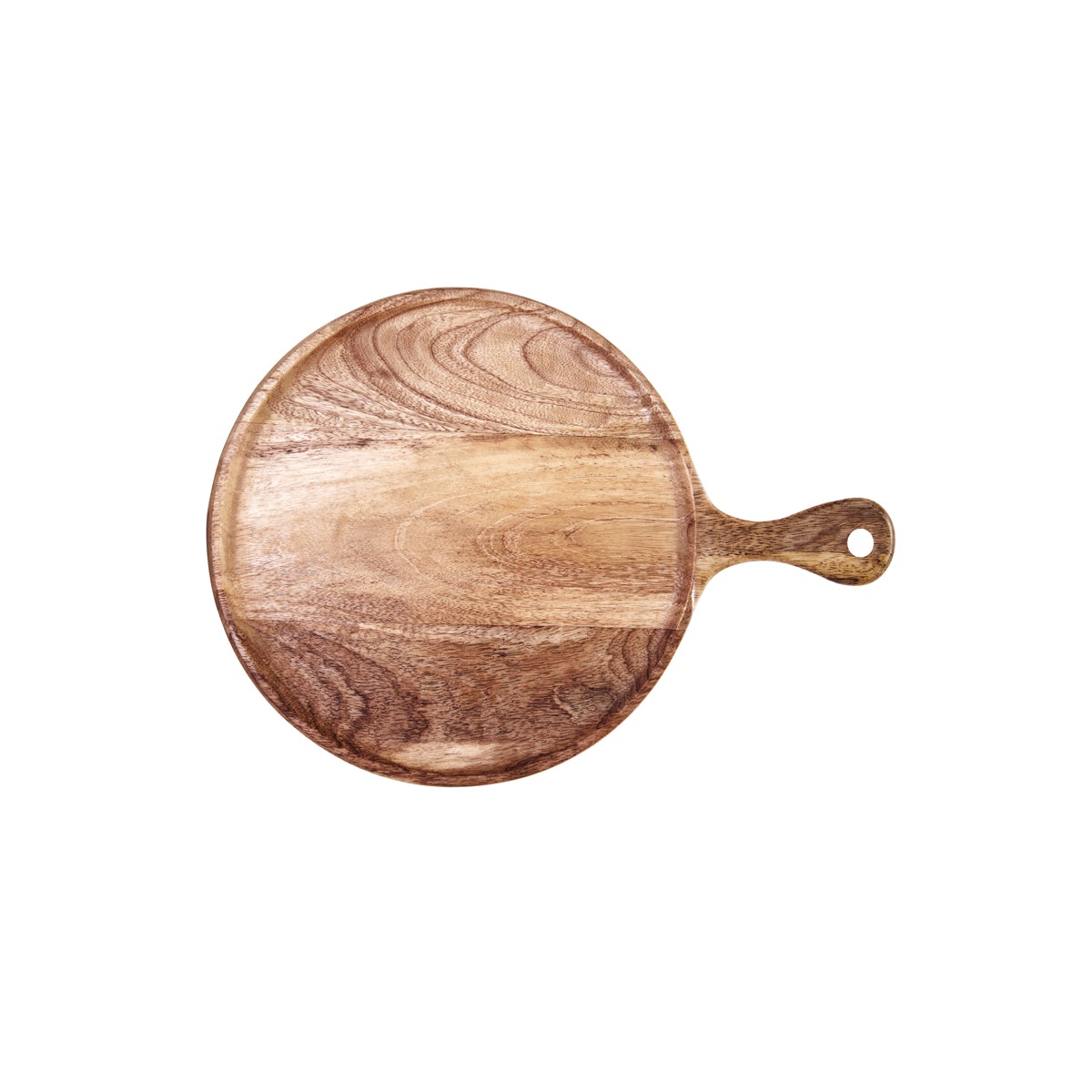 Round Serving Board with Handle Natural 570x20mm