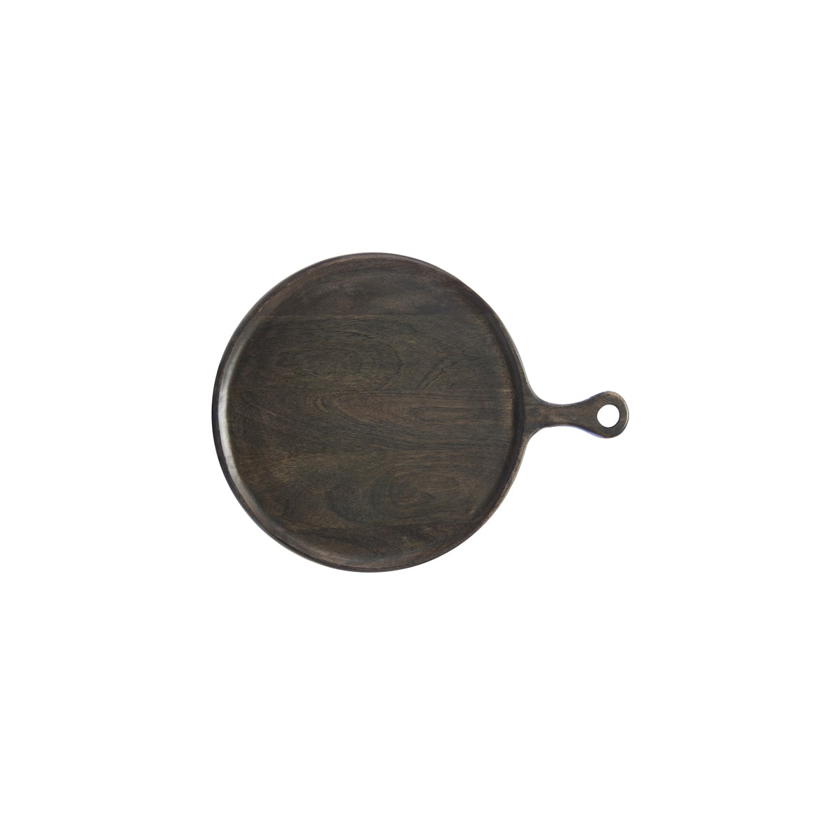 Round Serving Board with Handle Dark 250x15mm
