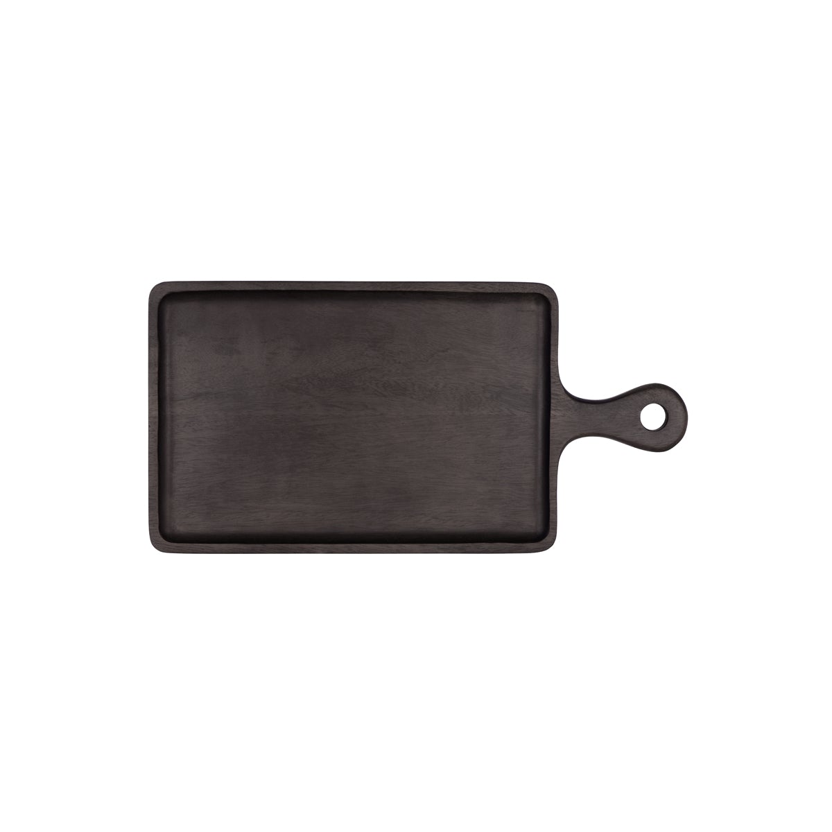Mango Wood Rectangular Serving Board with Handle Dark 300x200x15mm