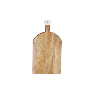 Mango Wood Rectangular Serving Board with White Handle 520x280x30mm