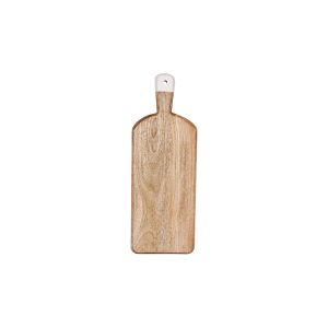 Mango Wood Rectangular Serving Board with White Handle 500x180x30mm
