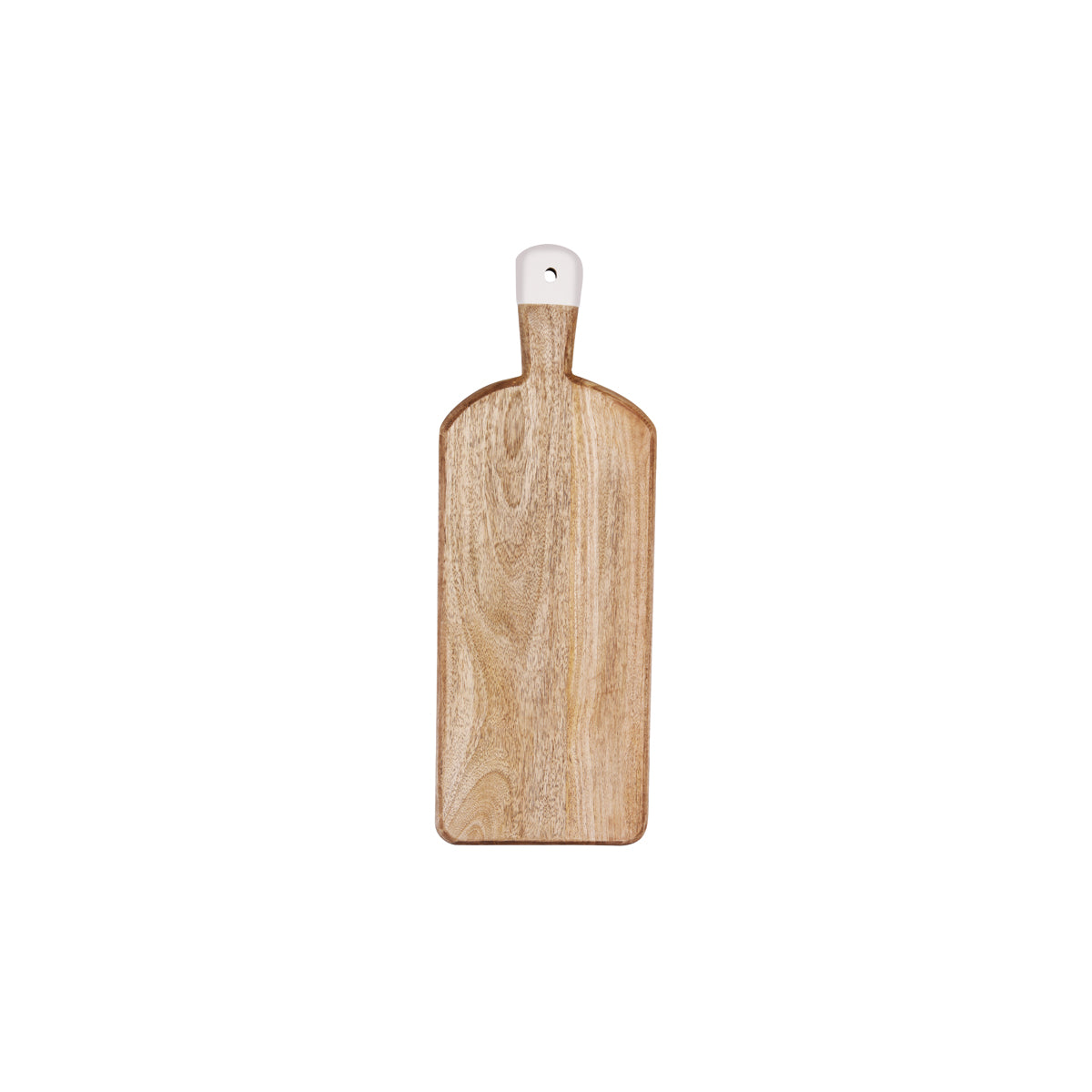 Mango Wood Rectangular Serving Board with White Handle 500x180x30mm