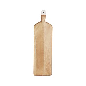 Mango Wood Rectangular Serving Board with White Handle 700x200x35mm