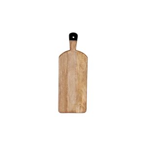 Mango Wood Rectangular Serving Board with Black Handle 500x180x40mm