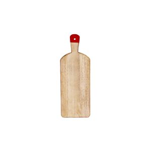 Mango Wood Rectangular Serving Board with Red Handle 500x180x40mm