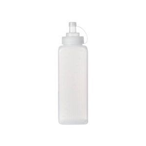 Square Wide Mouth Squeeze Bottle Graduated 1000ml Clear
