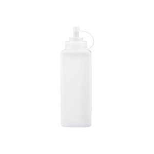 Square Squeeze Bottle Plastic Clear 1000ml