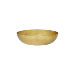 Round Serving / Seafood Bowl Hammered Brass 300x80mm / 4.0L