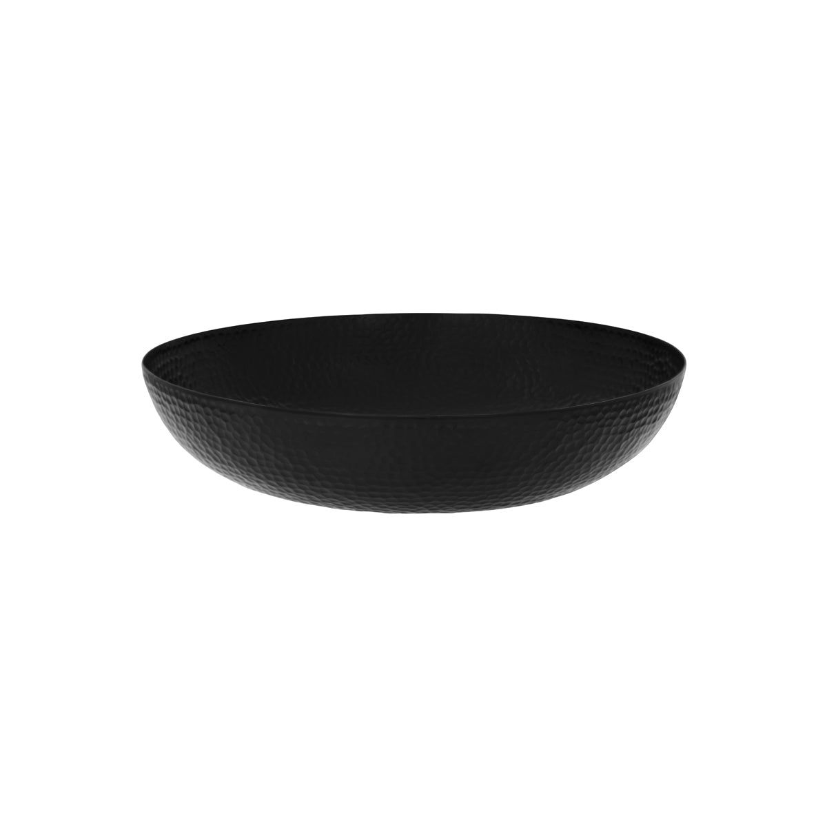 Round Serving / Seafood Bowl Hammered Black 350x80mm / 5.0L