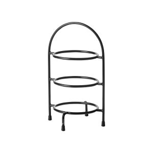 3-Tier Round Display Stand Black 155x350mm