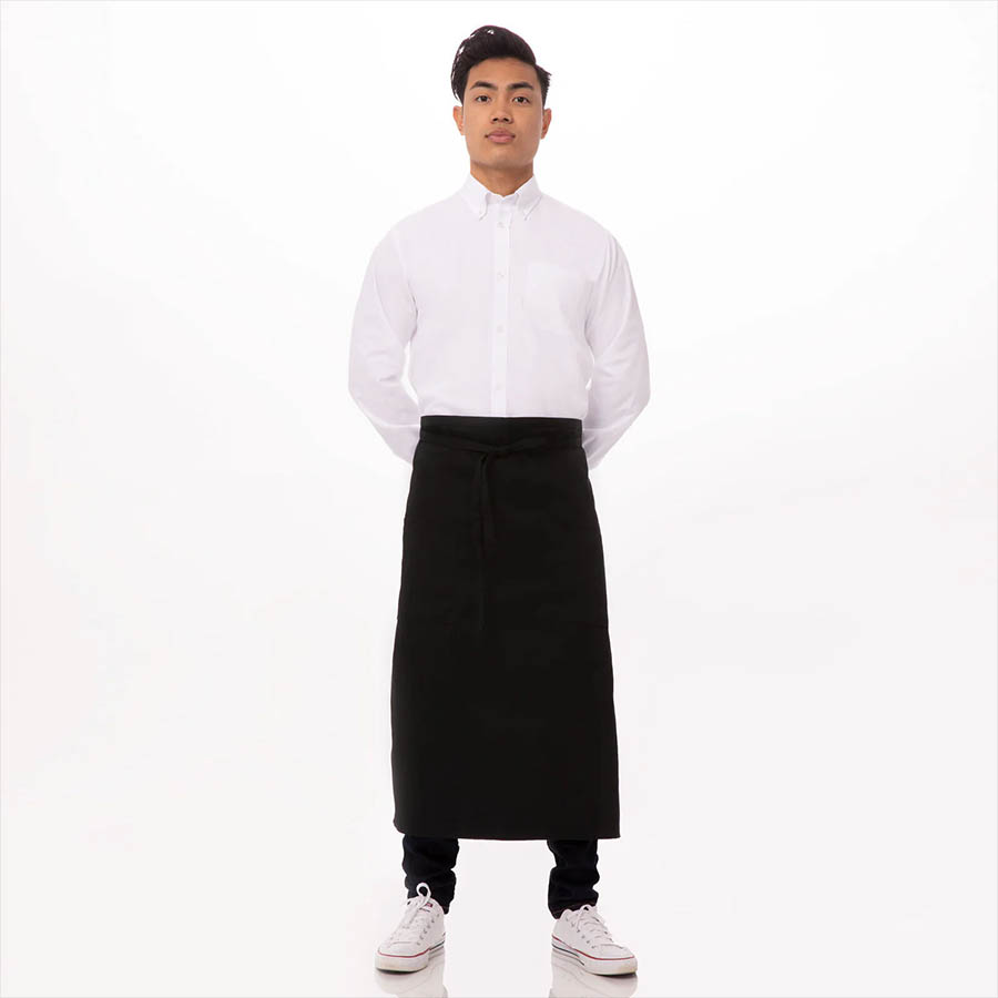 Chef Works Two Pocket Bistro Apron 122A-BLK