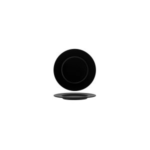 Notte Black Round Plate Wide Rim 160x10mm