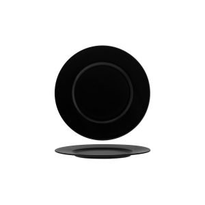 Notte Black Round Plate Wide Rim 280x18mm