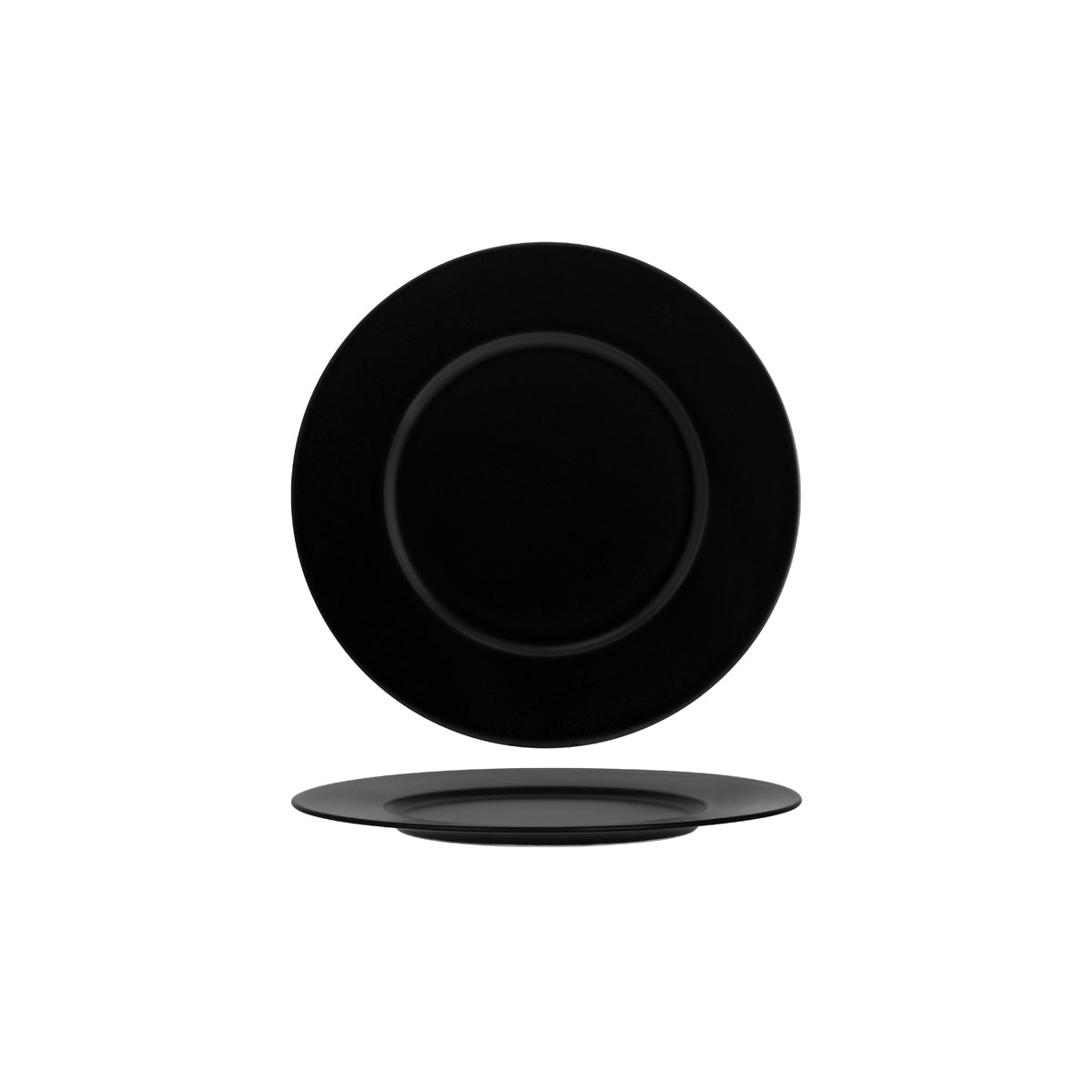 Notte Black Round Plate Wide Rim 280x18mm