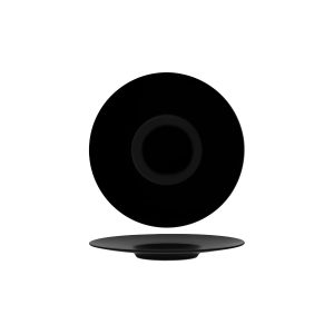 Notte Black Round Plate Wide Rim 300x30mm