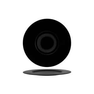 Notte Black Round Plate Wide Rim 320x32mm