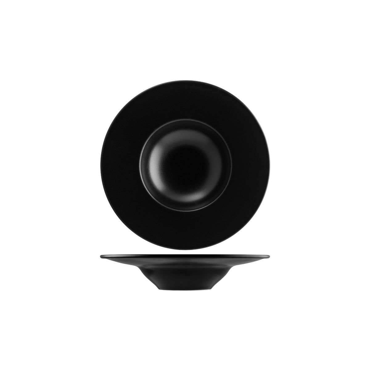 Notte Black Round Pasta Plate 280x50mm / 400ml