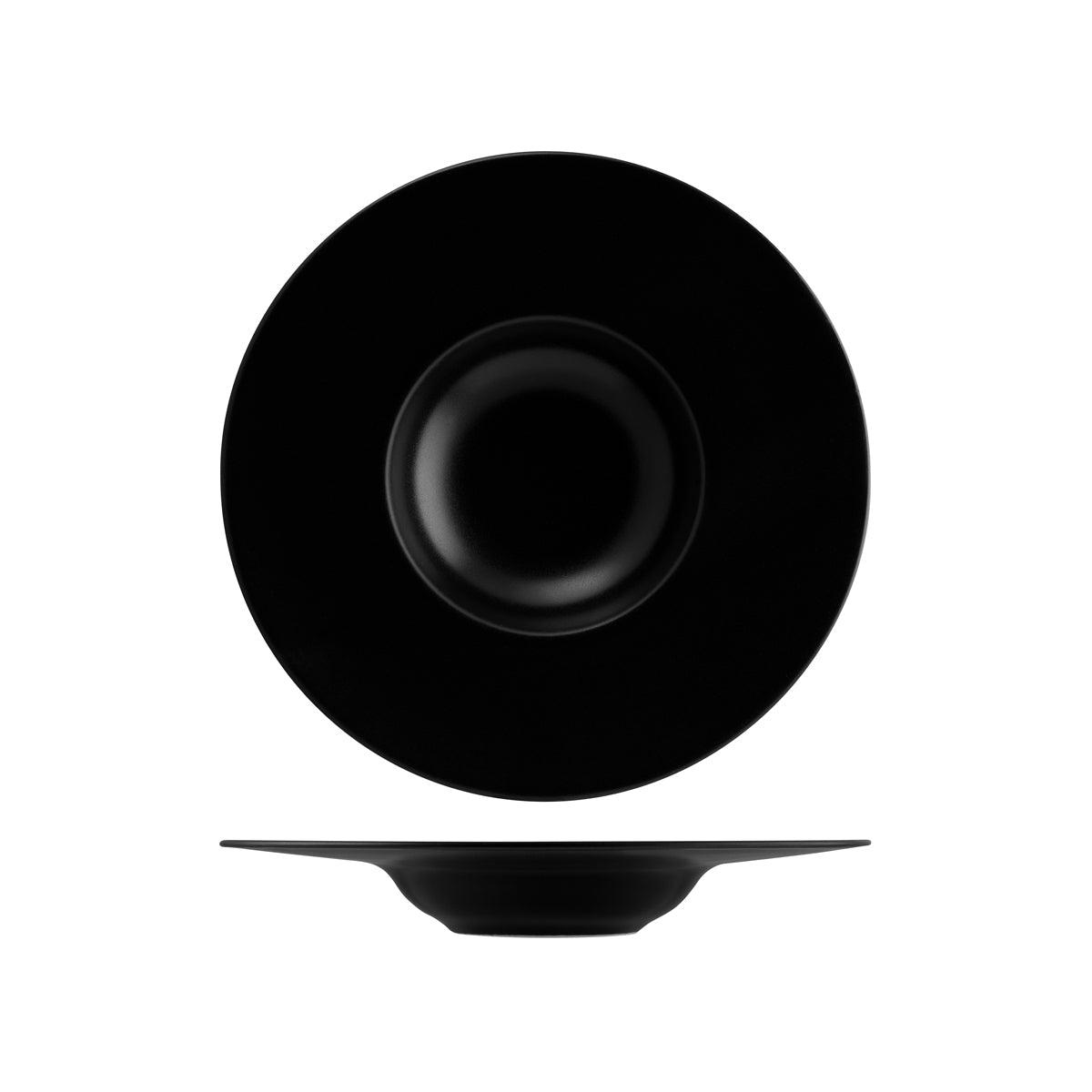 Notte Black Round Deep Plate 300x40mm / 360ml
