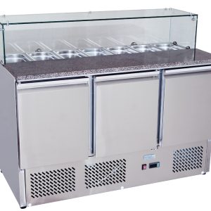 ATOSA 3 DOORS PIZZATABLE SALADETTE FRIDGE 1365 MM ESL3864