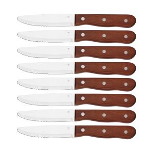 Steak Knive Jumbo Round Tip Pakkawood Set 8pc
