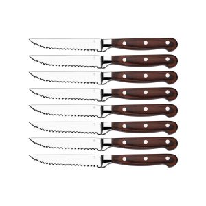 Steak Knive Pakkawood Handle Full Tang Set 8pc