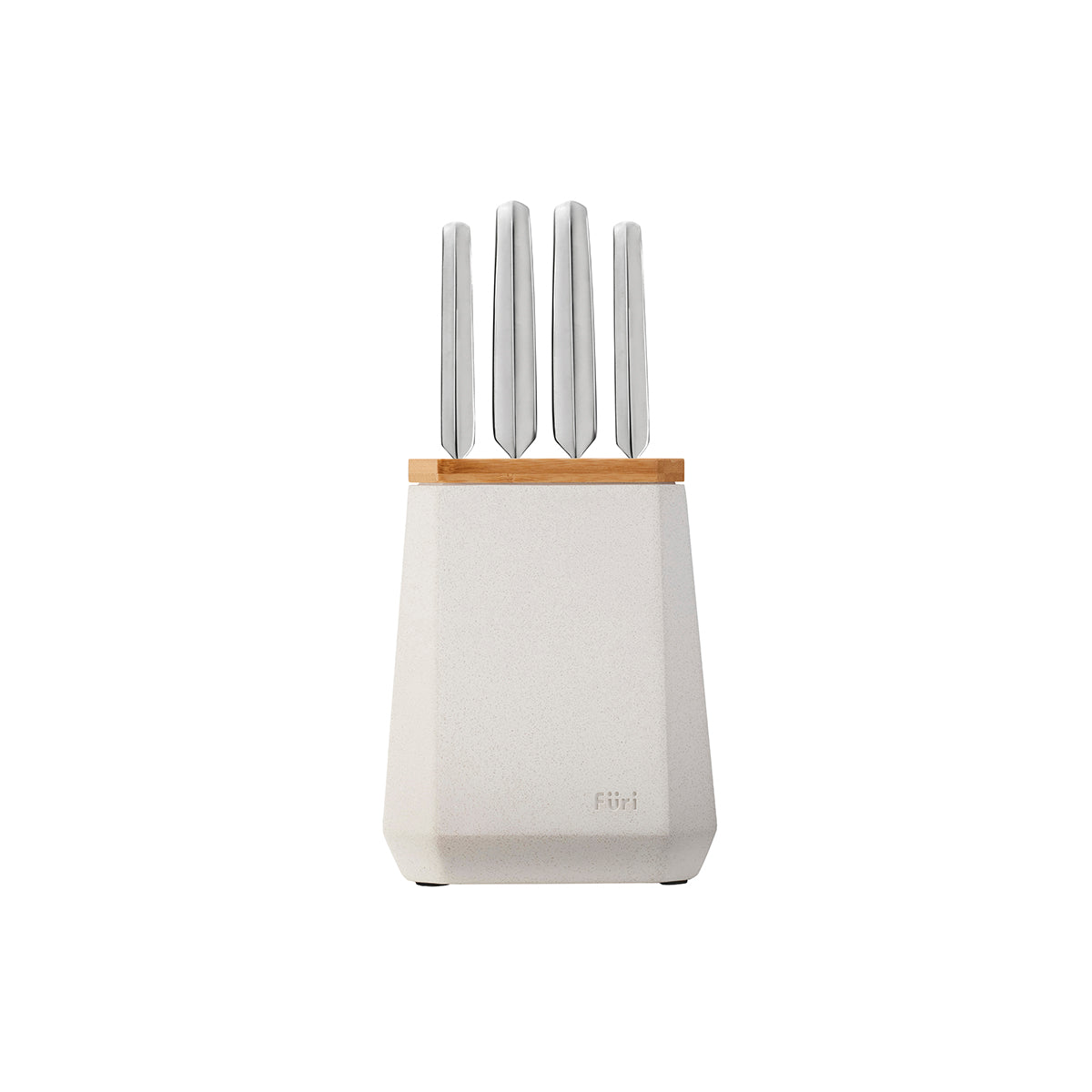 Stone Snow Terrazo Knife Block Set 5pc