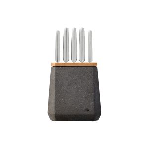 Stone Flint Terrazo Knife Block Set 6pc