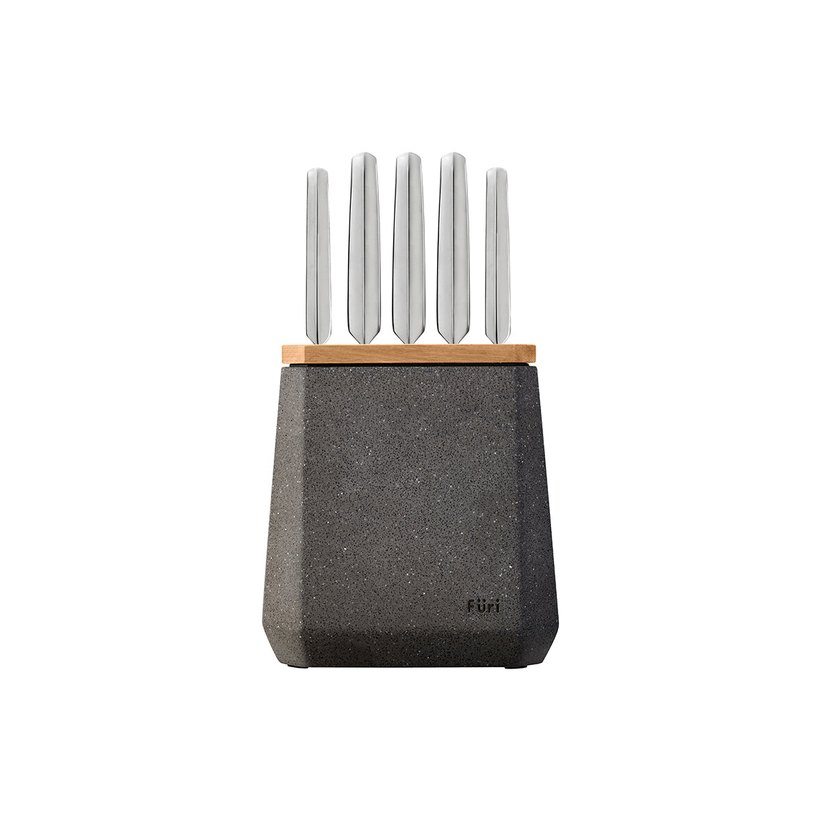 Stone Flint Terrazo Knife Block Set 6pc