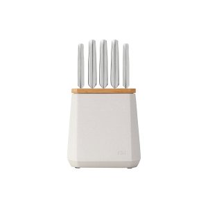 Stone Snow Terrazo Knife Block Set 6pc