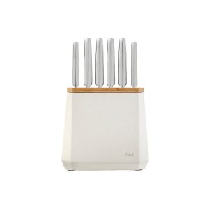 Stone Snow Terrazo Knife Block Set 7pc