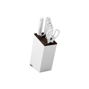 Classic White Knife Block Set with Santoku 7pc