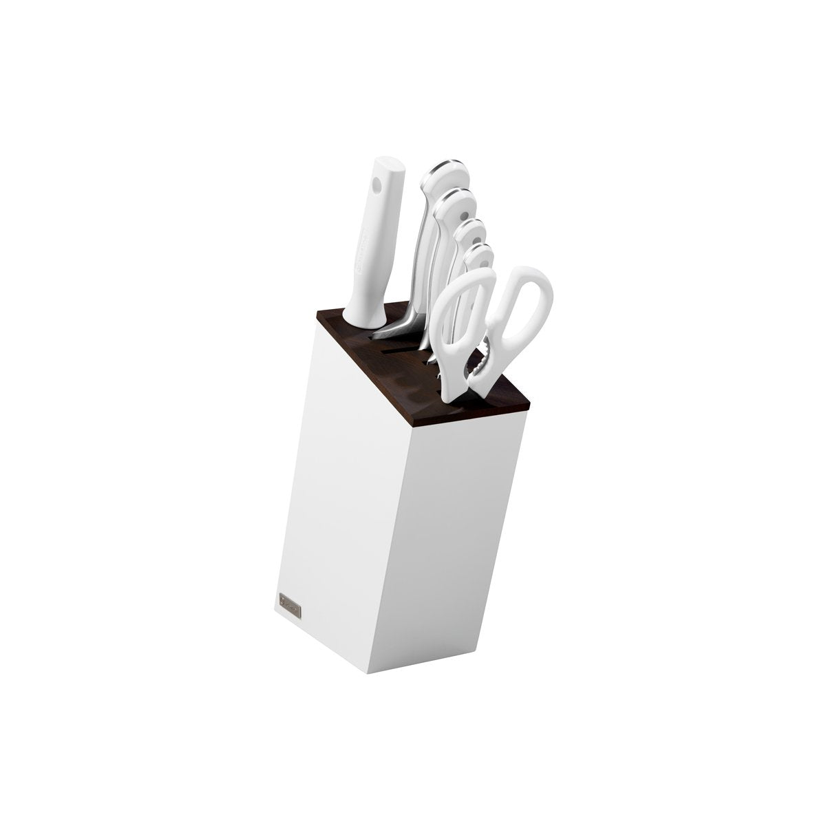 Classic White Knife Block Set with Santoku 7pc