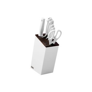 Classic White Knife Block Set with Bread 7pc
