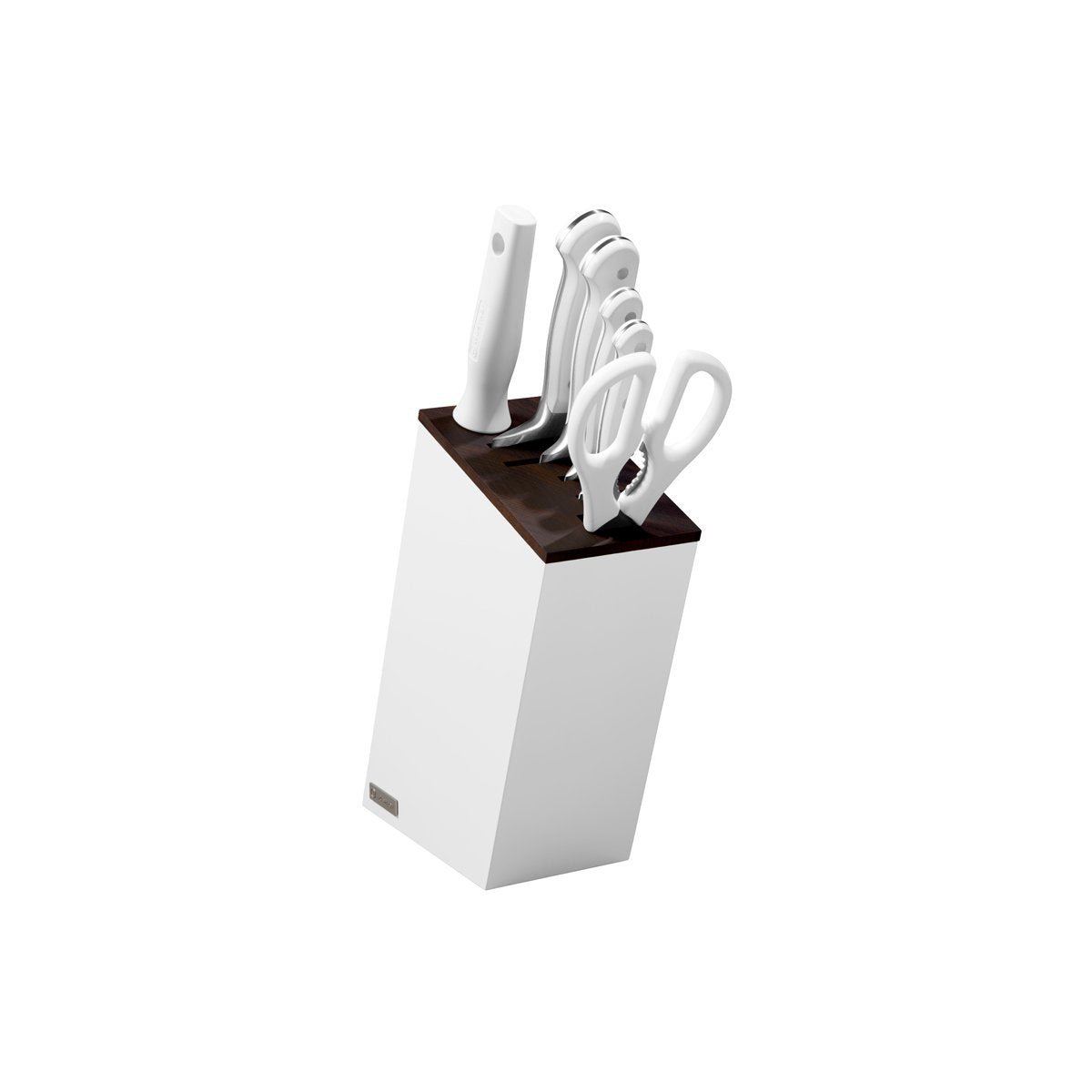 Classic White Knife Block Set with Bread 7pc