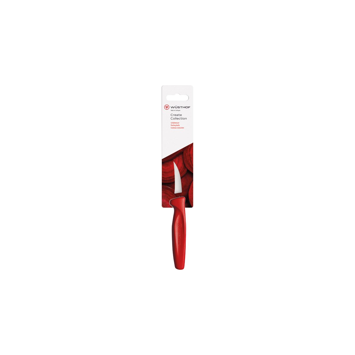 Create Peeling Knife Red Handle 60mm