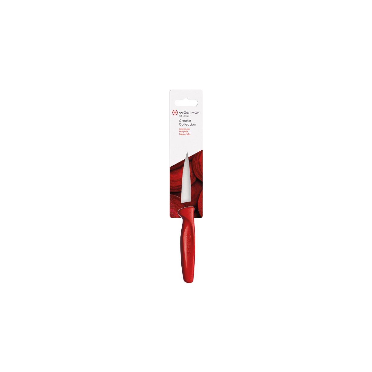 Create Paring Knife Red Handle 80mm