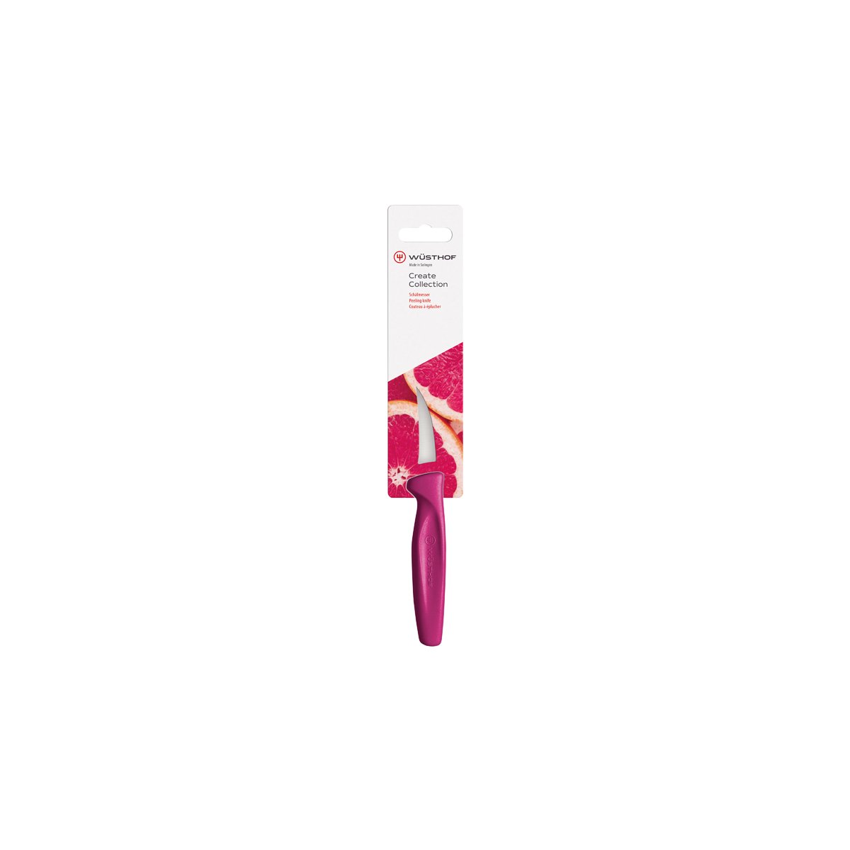 Create Peeling Knife Magenta Handle 60mm