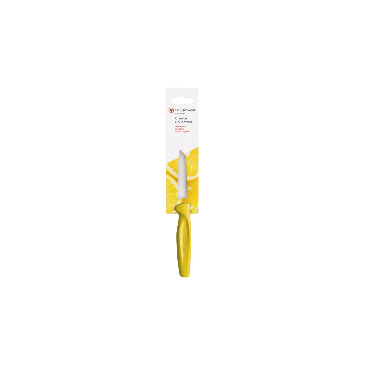 Create Bullnose Paring Knife Yellow Handle 80mm