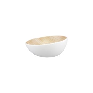 Zicco Melamine Echo White / Birch Round Bowl 215x87mm