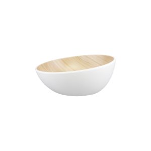 Zicco Melamine Echo White / Birch Round Bowl 252x110mm